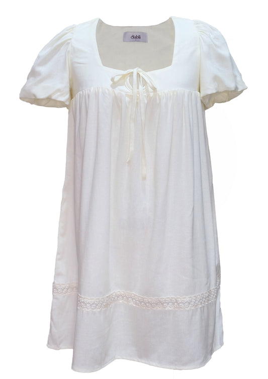 The Poet Babydoll Dress - Cream