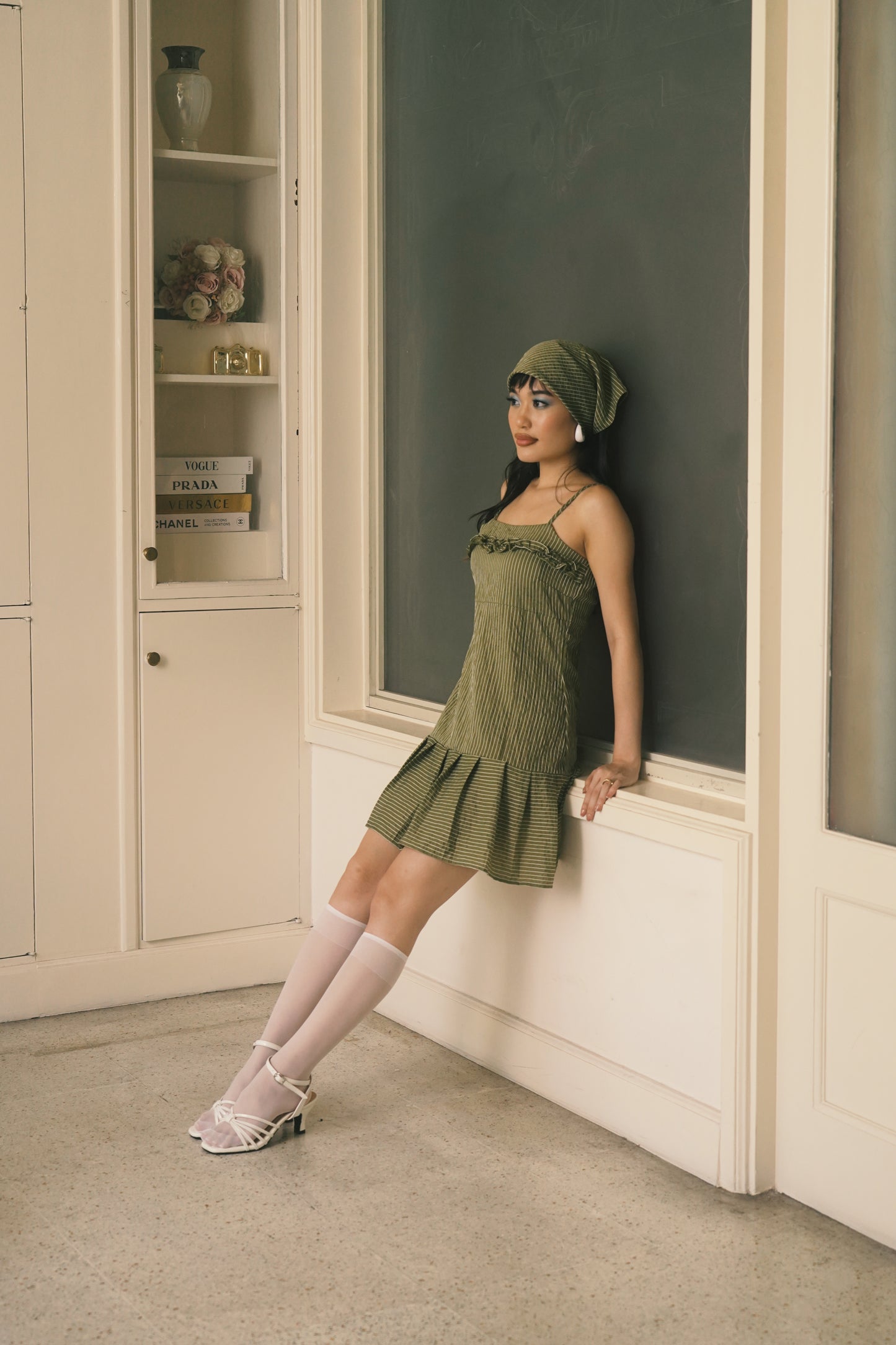 Sonia Dress & Scarf Olive Green